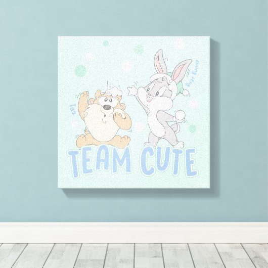 Baby TAZ™ & BUGS BUNNY™ Team Schattige Canvas Afdruk (Insitu (Houten vloer))