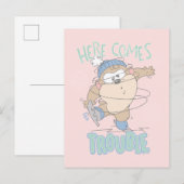 Baby TAZ™ Winterschaatsen Briefkaart (Voorkant / Achterkant)