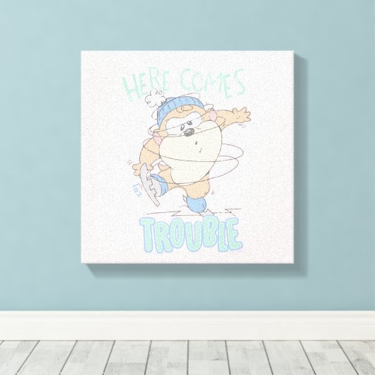 Baby TAZ™ Winterschaatsen Canvas Afdruk (Insitu (Houten vloer))