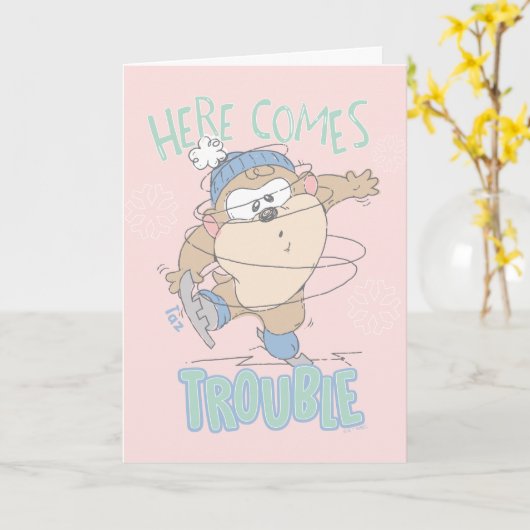 Baby TAZ™ Winterschaatsen Kaart (Gele Bloem)