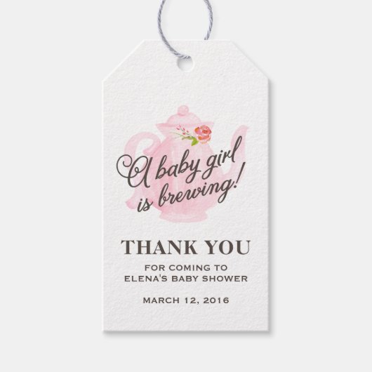 Baby Tea Party | Baby shower Favor Gift Label Cadeaulabel (Voorkant)