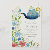 Baby Tea Party Douche Kaart (Voorkant / Achterkant)