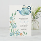 Baby Tea Party Douche Kaart (Staand voorkant)