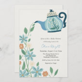 Baby Tea Party Douche Kaart (Voorkant / Achterkant)