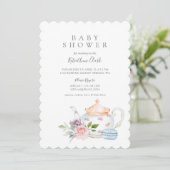  Baby Tea Party French Macaron & Floral Kaart (Staand voorkant)