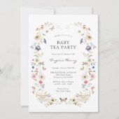 Baby Tea Party Shower-uitnodiging Kaart (Voorkant)