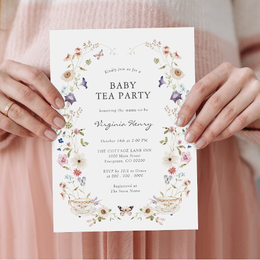Baby Tea Party Shower-uitnodiging Kaart