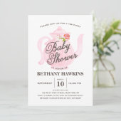 Baby Tea Party | uitnodiging tot baby shower (Staand voorkant)