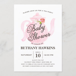Baby Tea Party   Uitnodiging tot Baby shower