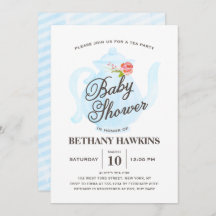 Baby Tea Party | uitnodiging tot baby shower | bla