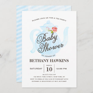 Baby Tea Party   Uitnodiging tot Baby shower   bla