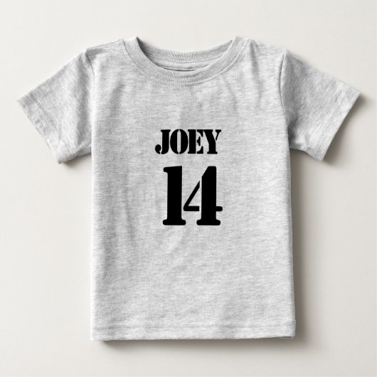 Baby Team Jersey Number Baby T-Shirt (Voorkant)