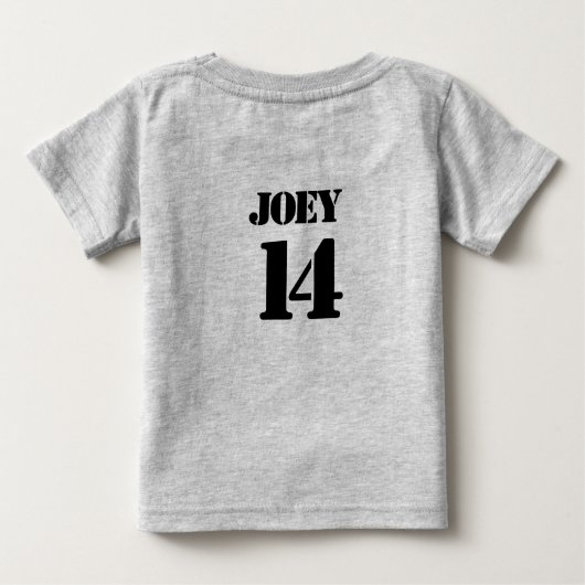 Baby Team Jersey Number Baby T-Shirt (Achterkant)