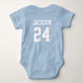Baby Team Jersey Number en Monogram Romper (Achterkant)