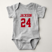 Baby Team Jersey Number en Monogram Romper (Voorkant)
