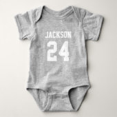 Baby Team Jersey Number en Monogram Romper (Voorkant)