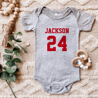 Baby Team Rugnummer en Monogram Romper
