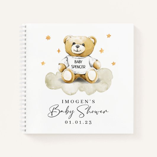 Baby Teddy Bear Baby shower Guest Book Notitieboek (Voorkant)