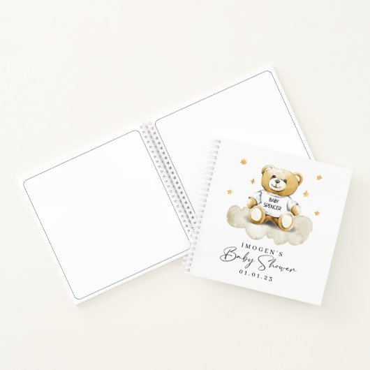 Baby Teddy Bear Baby shower Guest Book Notitieboek (Binnen)
