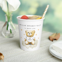 Baby Teddy Bear Baby shower Paper cup