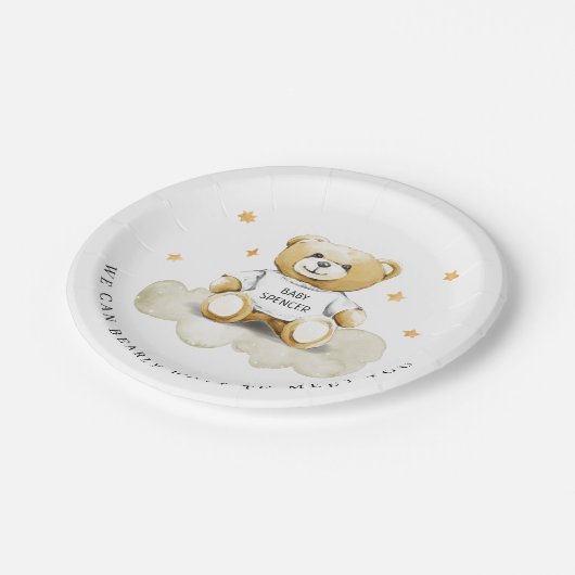 Baby Teddy Bear Baby shower Papieren Bordje (Gekanteld)