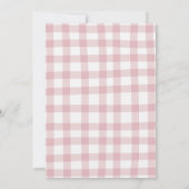 Baby Teddy bear Baby shower Pink Gingham Kaart (Achterkant)
