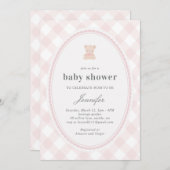 Baby Teddy bear Baby shower_Pink  Kaart (Voorkant / Achterkant)