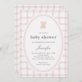 Baby Teddy bear Baby shower pink Kaart (Voorkant / Achterkant)