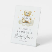 Baby Teddy Bear Baby shower Welkomstbord Reclamebord Met Voetstuk (Voorkant)