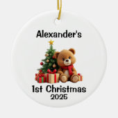 Baby Teddy Bear Christmas Keramisch Ornament (Voorkant)