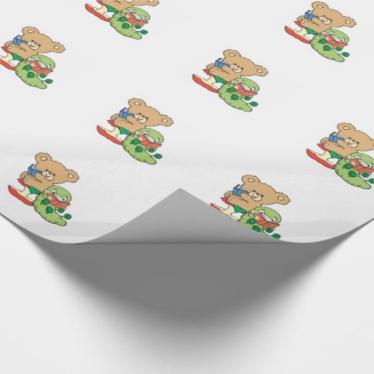 Baby Teddy Bear en Bookworm lezen een boek Cadeaupapier (Hoek)