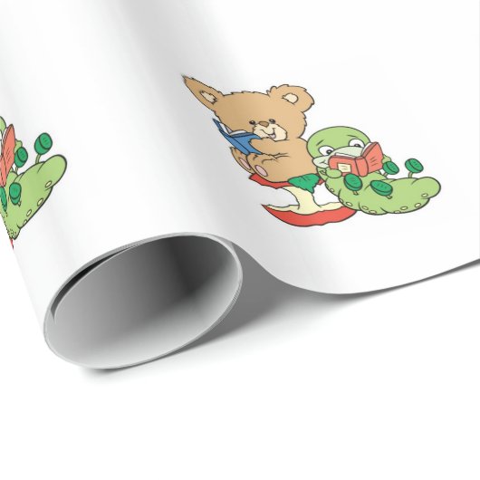 Baby Teddy Bear en Bookworm lezen een boek Cadeaupapier (Rol Hoek)
