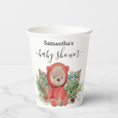 Baby Teddy Bear Kerstmis Boho Bouquet Papieren Bekers (Achterkant)