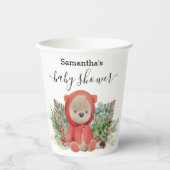 Baby Teddy Bear Kerstmis Boho Bouquet Papieren Bekers (Voorkant)