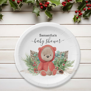 Baby Teddy Bear Kerstmis Boho Bouquet Papieren Bordje
