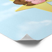 Baby Teddy Bear op een ster Poster (Hoek)