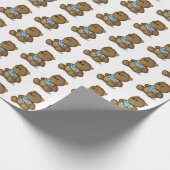 Baby Teddy Bear With Bib Cadeaupapier (Hoek)