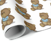 Baby Teddy Bear With Bib Cadeaupapier (Rol Hoek)