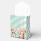 Baby Teddy Bears op Gingham Bedankdoosjes (Geopend)
