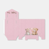 Baby Teddy Bears op Polka Dots Bedankdoosjes (Uitgevouwen)