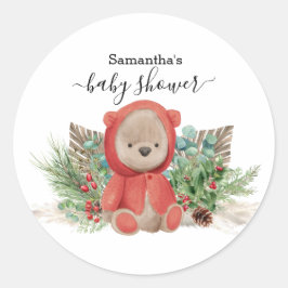 Baby Teddy Beer Kerst Boho Boeket  Ronde Sticker
