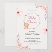 Baby Teddybeer Babyshower Uitnodiging (Voorkant / Achterkant)