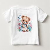 Baby Teddybeer met waterverf bloemen (Achterkant)