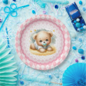 Baby Teddybeer Papieren Bordje (Feest)