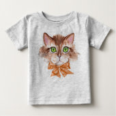 Baby Tee Shirt Boy met Kat Face (Voorkant)