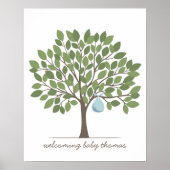 Baby-tekenstructuur - groot - blauw poster (Voorkant)