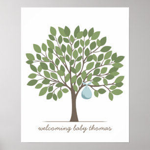Baby-tekenstructuur - groot - blauw poster