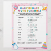 Baby-tekstkramble [Baby roze] Briefhoofd (Voorkant / Achterkant)