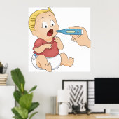 Baby temperatuurcontrole pediatrische gezondheid poster (Thuiskantoor)