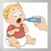 Baby temperatuurcontrole pediatrische gezondheid poster (Voorkant)
